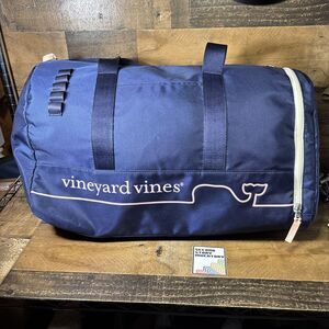 VINEYARD VINES Target Whale Line Weekender Duffel Bag in Navy Pink
